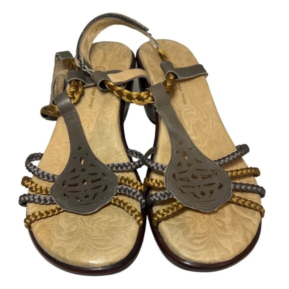 Jambu Women Sandal Sz 10M Sport Wedge Design Petal II Leather Strappy Boho Comfy - Picture 1 of 11
